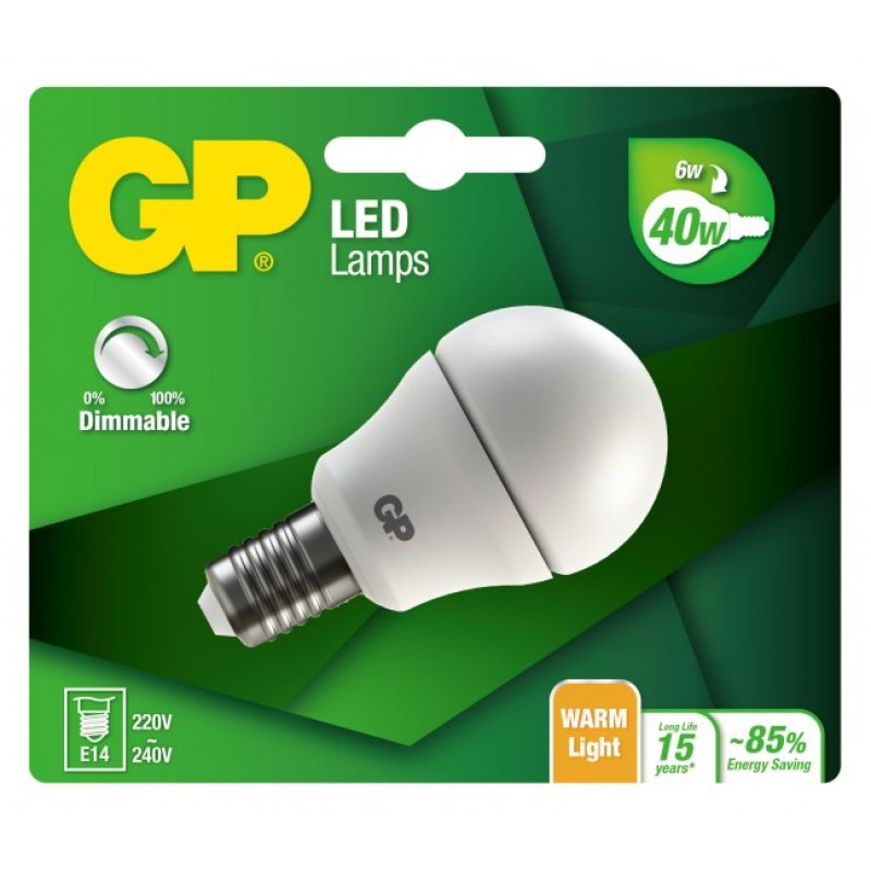 GP Batteries 472102 LED bulb Warm white 2700 K 6 W E14