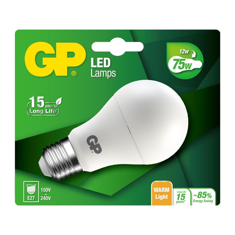 GP - LED Lamp Classic, E27, 12W (75W), 1055lm
