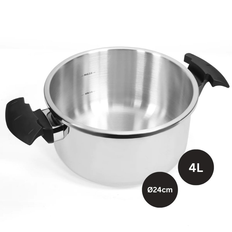 Royalty Line RL-24PS4L: 24cm Stainless Steel Pressure Cooker - 4L
