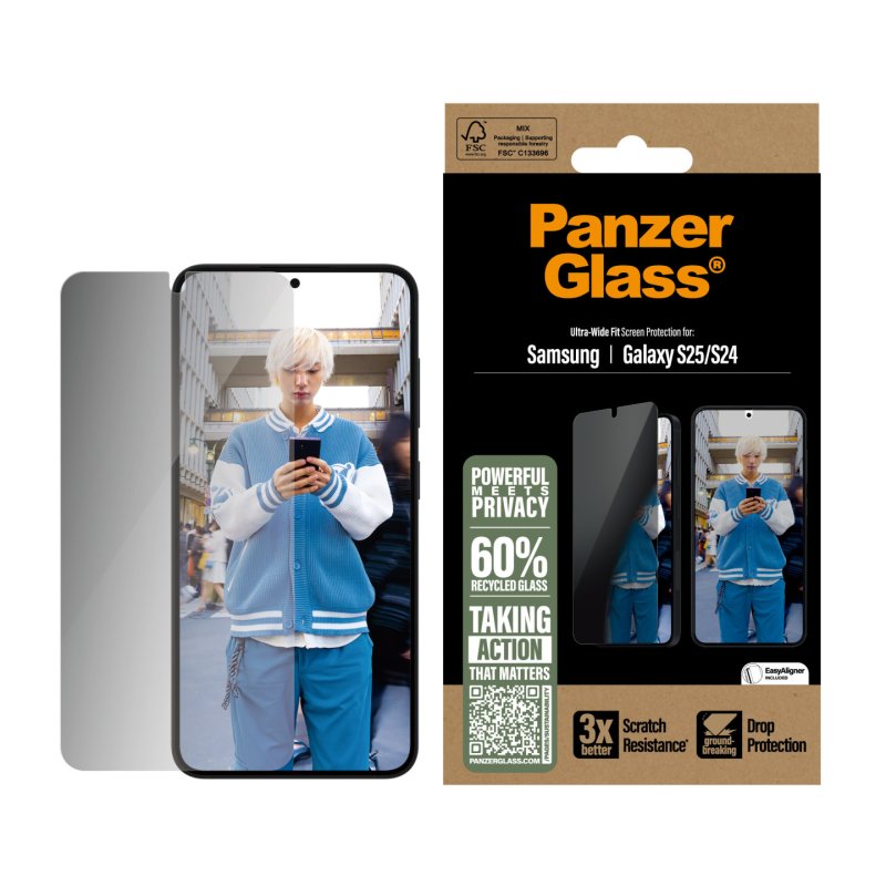 PanzerGlass Privacy Screen Protector Samsung Galaxy S25 | S24 | Ultra-Wide Fit