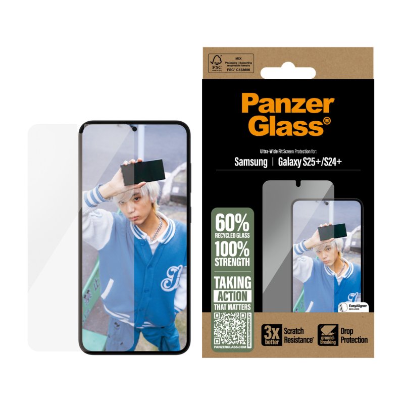 PanzerGlass Screen Protector Samsung Galaxy S25 | S24 | Ultra-Wide Fit