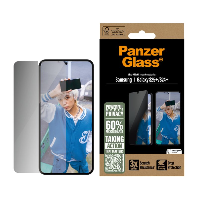 PanzerGlass Privacy Screen Protector Samsung Galaxy S25 | S24 | Ultra-Wide Fit