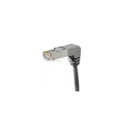 Cordon RJ45 CAT 6A S/FTP coudé bas 1 côté gris - 0,3 m