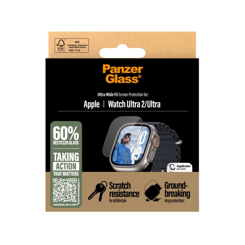 PanzerGlass - Screen Protection - Apple Watch - Ultra 3 - Ultra-Wide Fit