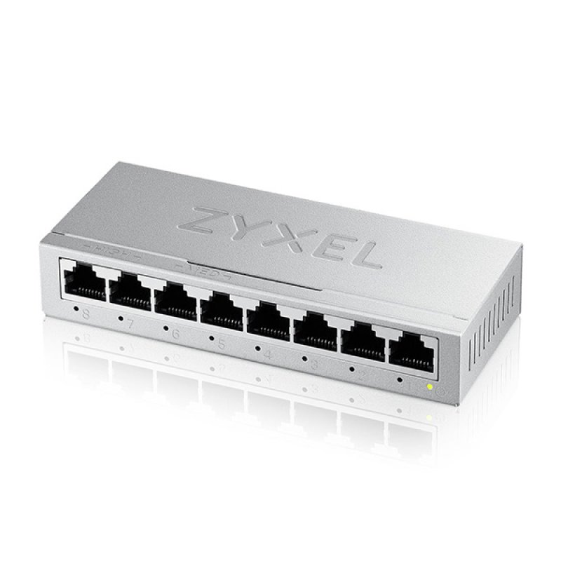 Zyxel GS-108BV5 - Mini Switch Gigabit Ethernet de bureau a 8 ports.
