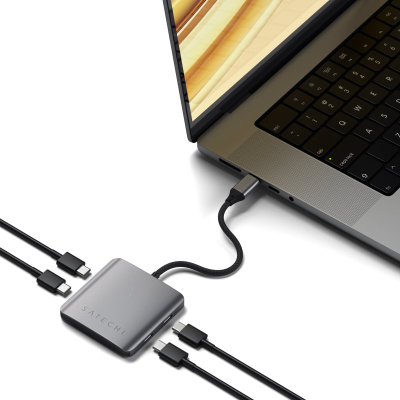 SATECHI HUB 4 PORT USB-C PD SPACE GRAY