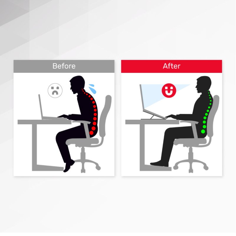 UNITEK OT155SL Support de livres Supports de Laptop Argent