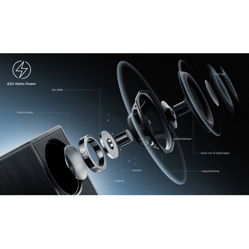 TCL Q Q75H Class 5.1.2 Channel Sound Bar with Dolby Atmos Ray Danz Technology and Wireless Subwoofwer