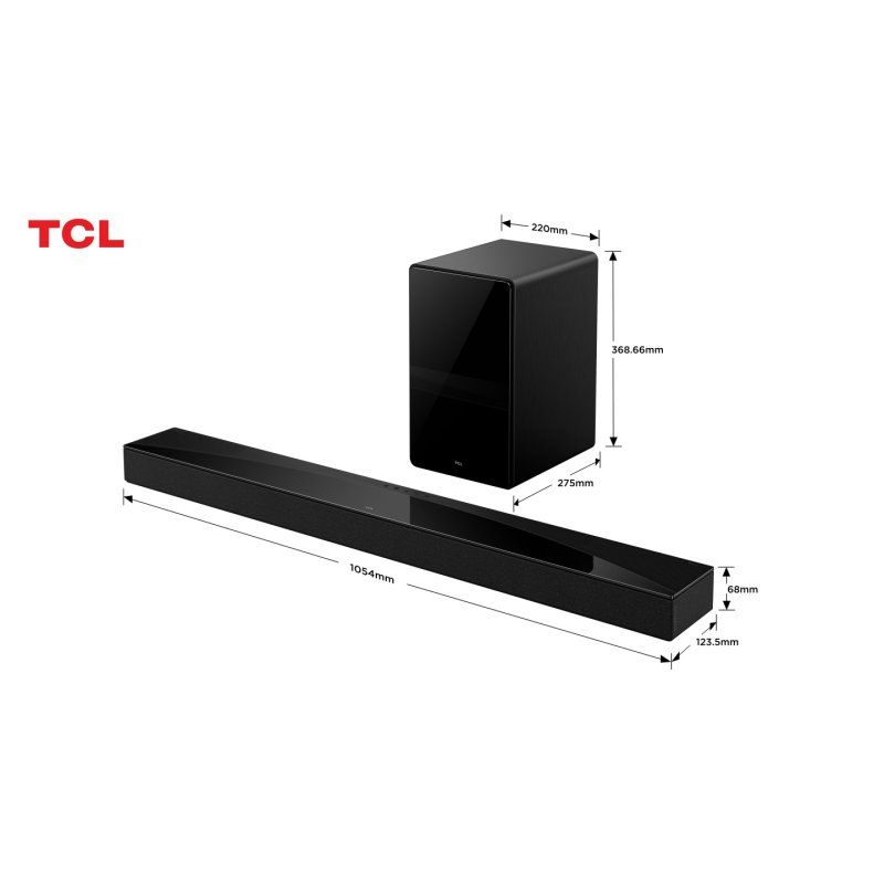 TCL Q Q75H Class 5.1.2 Channel Sound Bar with Dolby Atmos Ray Danz Technology and Wireless Subwoofwer