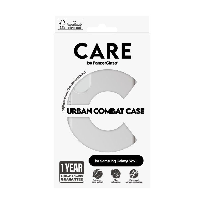 PanzerGlass CARE by Flagship Case Transparent Urban Combat w. Clear Frame Samsung Galaxy S25 