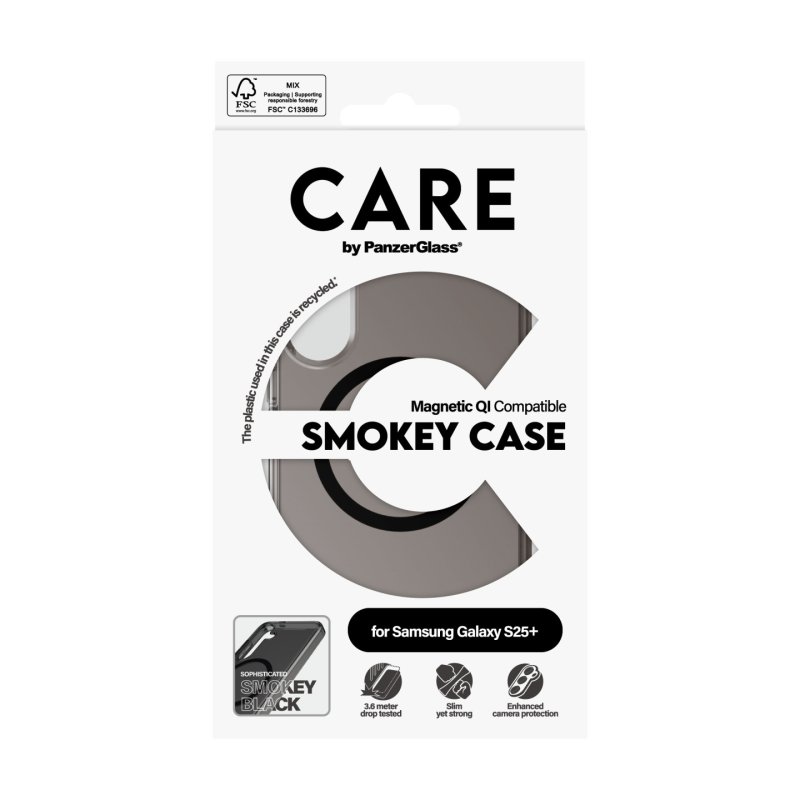 CARE by PanzerGlass Flagship Case Urban Combat Smokey w. Black Qi Compatible Samsung Galaxy S 2025
