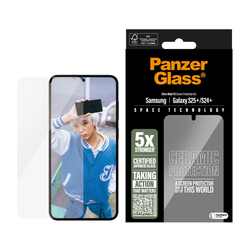 PanzerGlass Ceramic Screen Protector Samsung Galaxy S25 | S24 | Ultra-Wide Fit