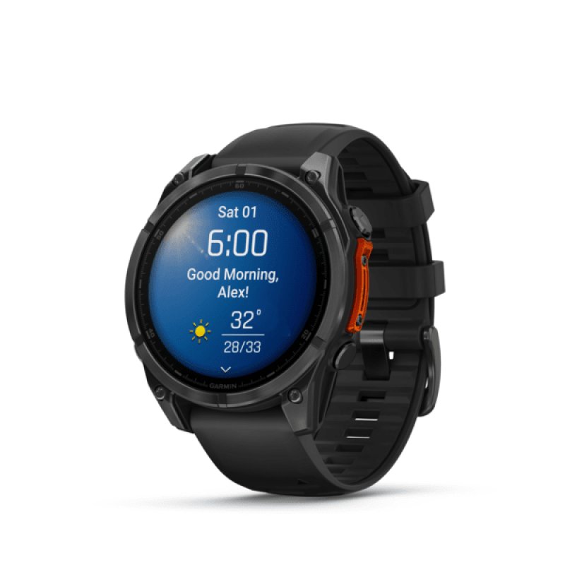 Garmin Fenix 8 3.56 cm (1.4") AMOLED 47 mm Digital 454 x 454 pixels Touchscreen Black Wi-Fi GPS (satellite)
