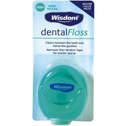 Wisdom Mint Waxed Dental Floss 100m