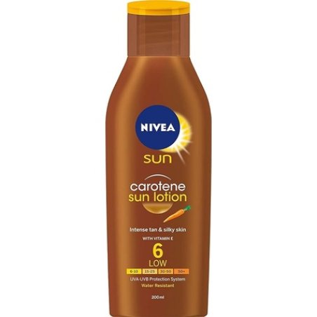 Nivea Sun Lotion Carotene 6 Intense Tan Silky Skin UVA UVB Protection 200ml