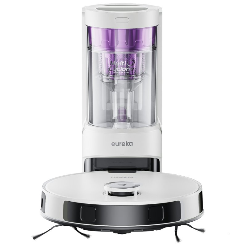 Eureka NER E10s weiß Saug-/Wischroboter mit Multi-Zyklonen-Absaugstation