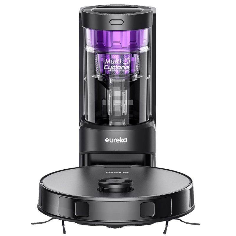 Eureka NER E10s anthrazit Saug-/Wischroboter mit Multi-Zyklonen-Absaugstation