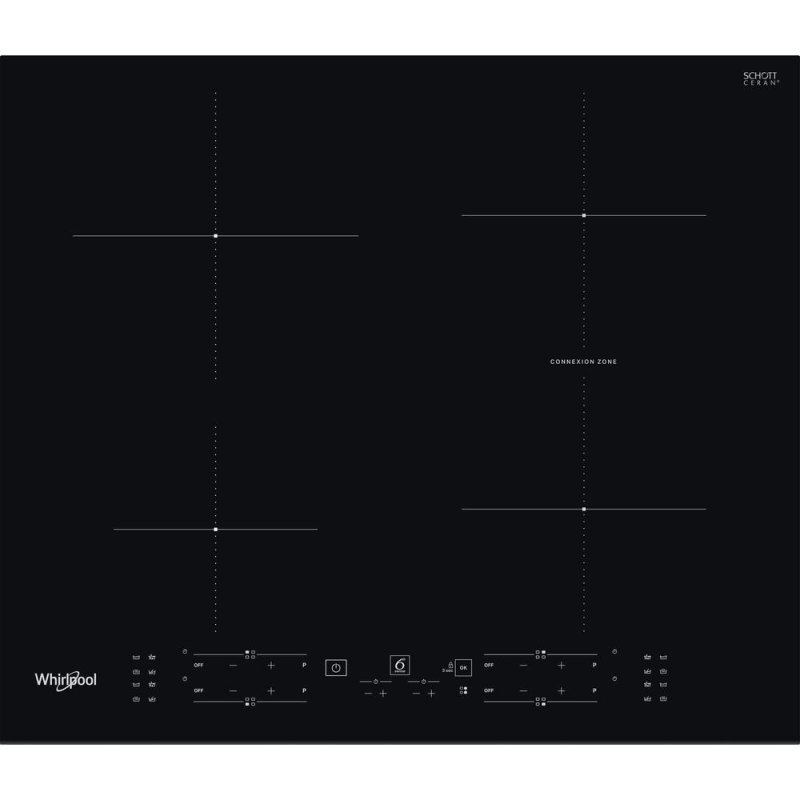 Whirlpool WB B8360 NE Black Built-in 59 cm Zone induction hob 4 zone(s)