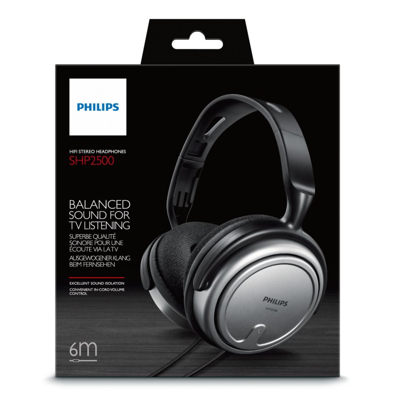Philips Indoor Corded TV Headphone SHP2500/10