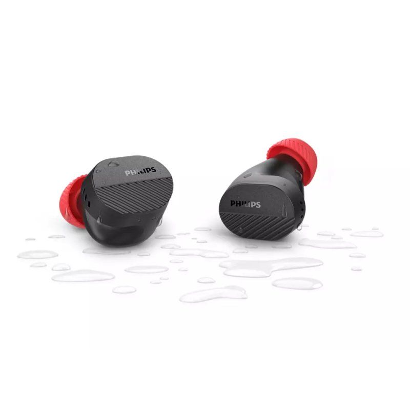 Philips TAA5508BK/00 écouteur/casque True Wireless Stereo (TWS) Ecouteurs Appels/Musique Bluetooth Noir, Rouge