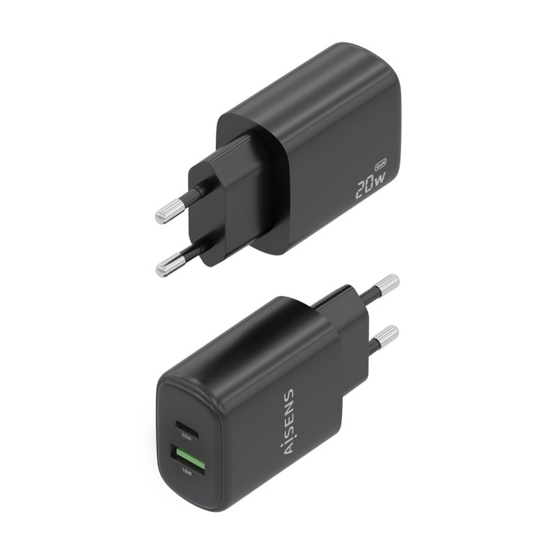 AISENS A110-0910 chargeur d'appareils mobiles Universel Noir Secteur Charge rapide Intérieure