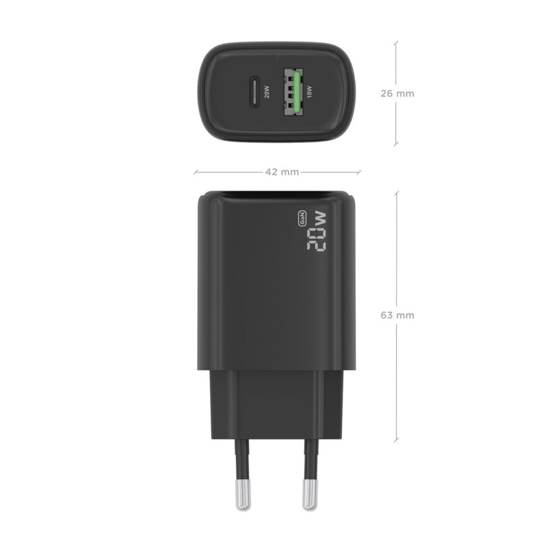 AISENS A110-0910 chargeur d'appareils mobiles Universel Noir Secteur Charge rapide Intérieure