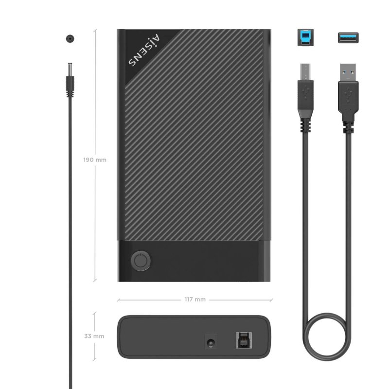CAJA EXTERNA AISENS 3.5" SATA A USB 3.0/USB3.1 GEN1 NEGRA