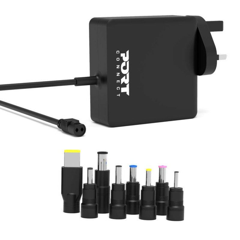 Port Designs 900093B-UK mobile device charger Laptop, Universal Black AC Indoor
