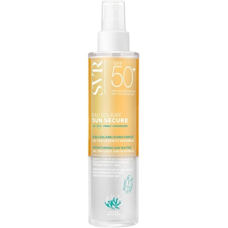 SVR SUN SECURE Sun Water Face and Body Sunscreen SPF 30 Oleo-Water Spray for Hypersensitive Skin Invisible Finish