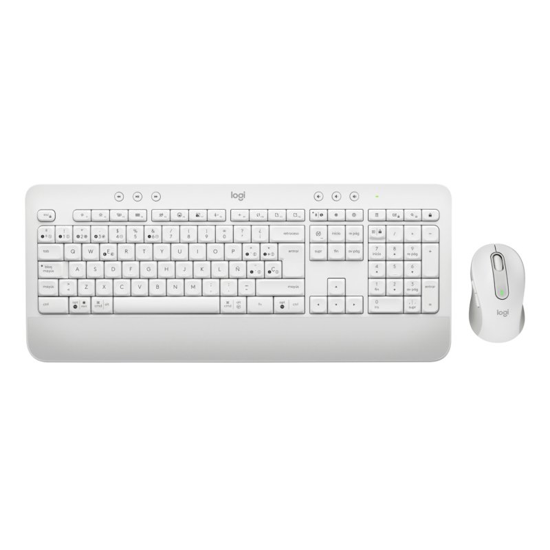 Logitech Signature MK650 Combo For Business keyboard Mouse included Office RF Wireless Bluetooth QWERTY Spanish White