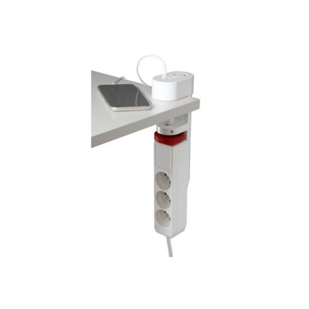Multiprise sous table 3 prises OnLan Power Desk Station (Blanc)