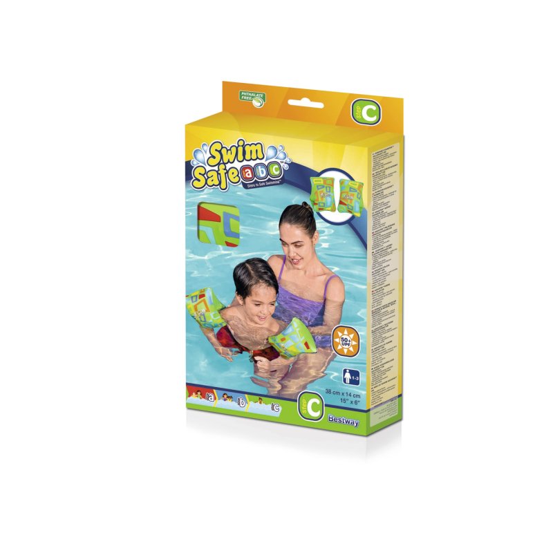 Bestway Swim Safe ABC AquaStar Fabric Inflatable Armband Floaties S/M