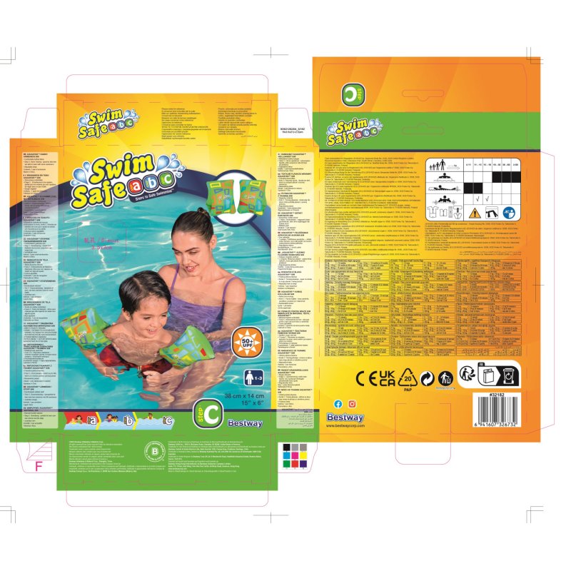 Bestway Swim Safe ABC Brassards gonflables tissu AquaStar S/M