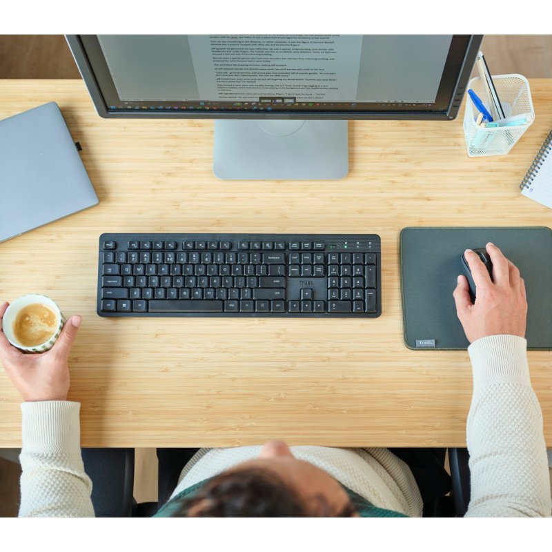 Trust Ody II Leise kabellose Tastatur DE