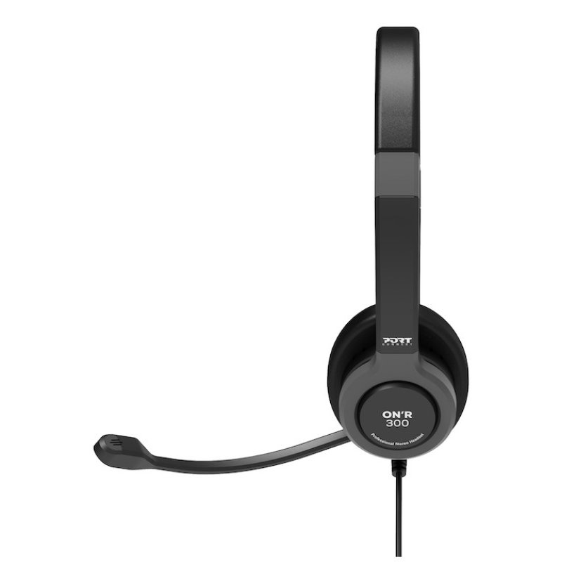 Port Designs 912001 écouteur/casque Avec fil Arceau Bureau/Centre d'appels USB Type-C / USB Type-A Noir