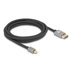 DeLOCK Mini DisplayPort to DisplayPort cable 8K 60 Hz 3 m grey metal without latch