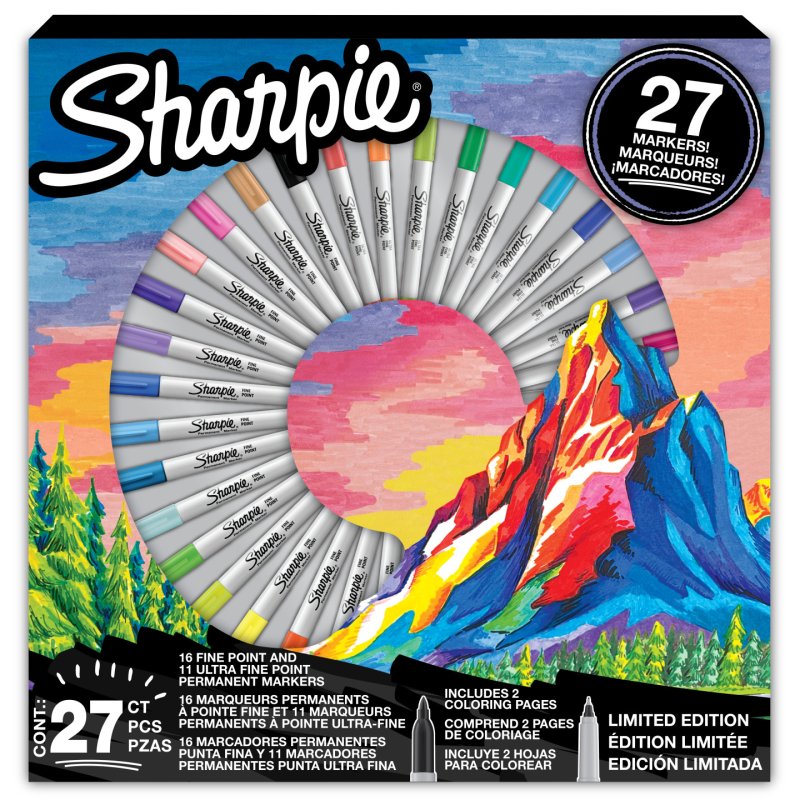 Sharpie - Permanent marker - Limited Edition Colouring promo pack 16 Fine 11 Ultra Fine (2205231)