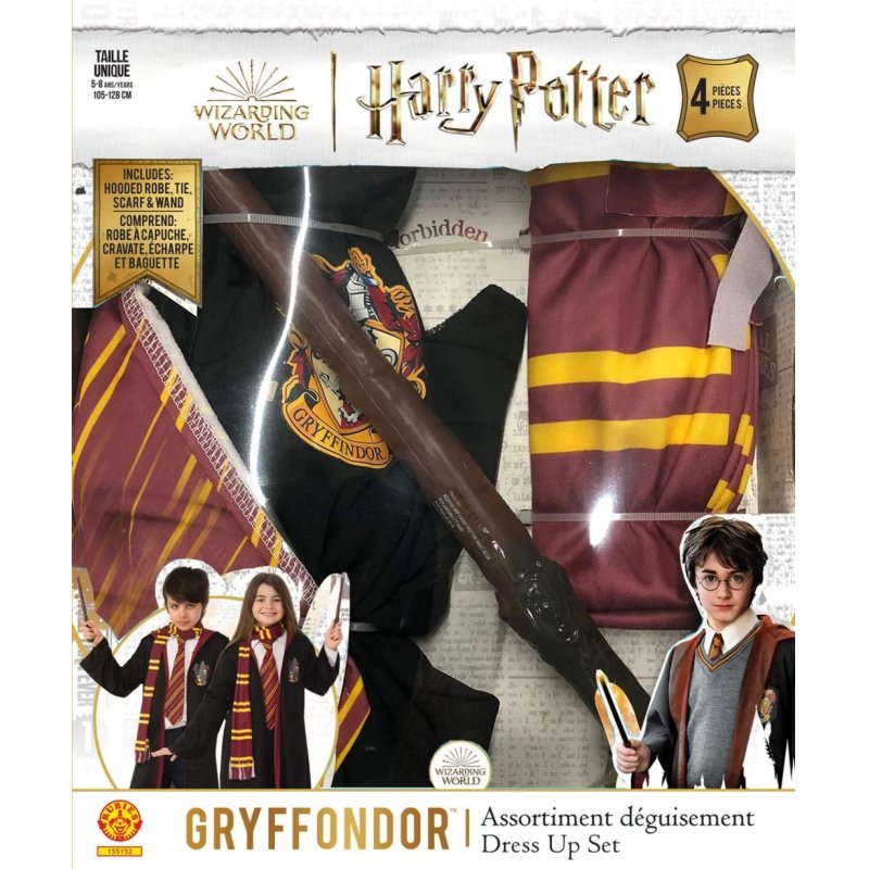 HARRY POTTER -Gryffondor -Assort. déguisement Enfant 5-8 ans 105-128cm