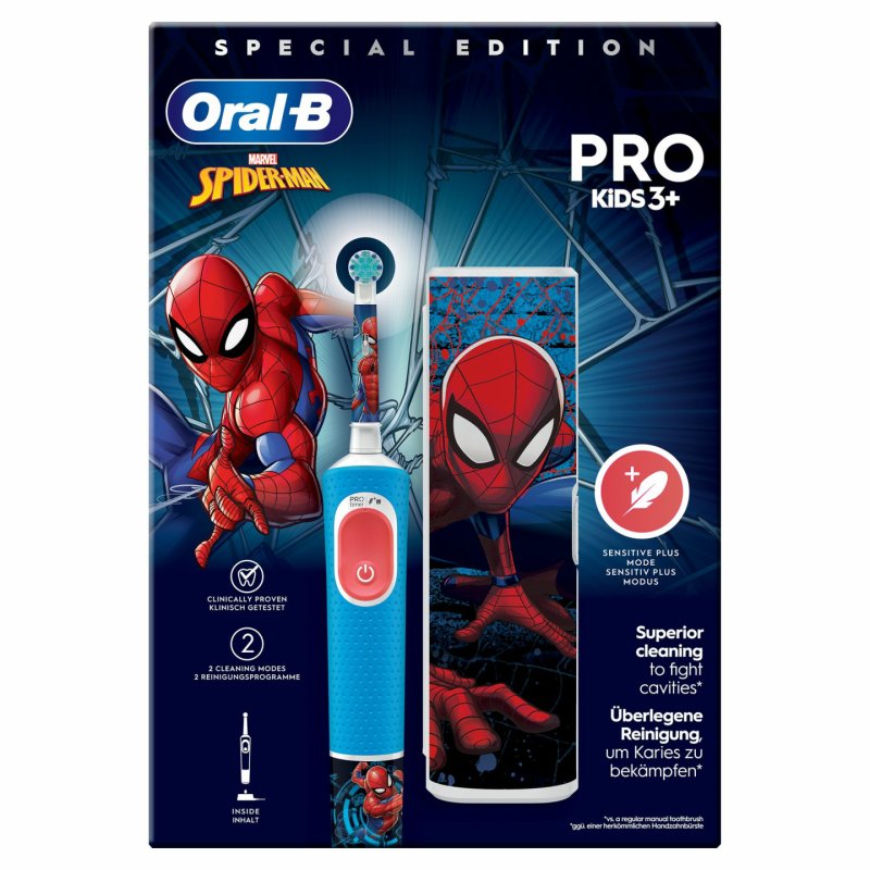 Oral-B Vitality Pro Kids Spiderman Child Rotating-oscillating toothbrush Blue, Red