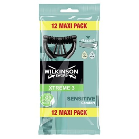 Wilkinson Xtreme3 Sensitive Comfort Disposable Razor 12 pieces
