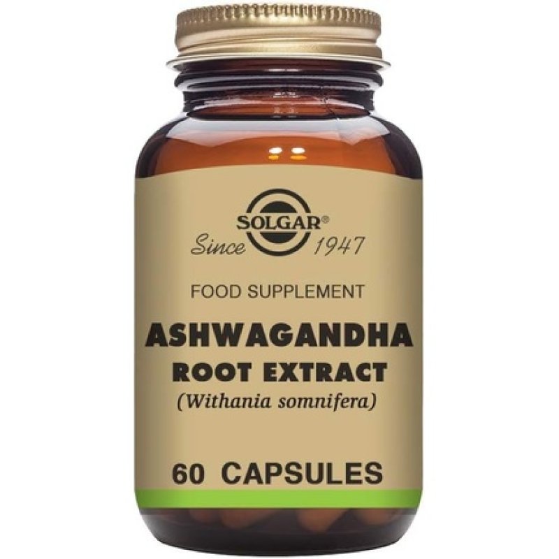 Solgar Ashwagandha Root Extract Adaptogen Herbal Supplement Ayurvedic Medicine Vegan 60 Vegetable Capsules