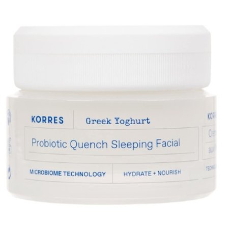 KORRES Greek Yoghurt Soothing Probiotic Night Cream for Face Dermatologically Tested 40ml - New Version