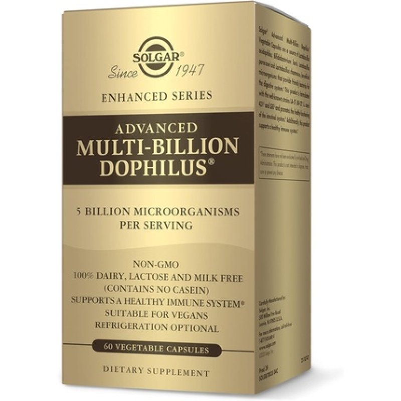 Solgar Advanced Multi-Billion Dophilus Kulturen-Komplex with Patented Bacterial Strains 60 Vegan & Acid-Resistant