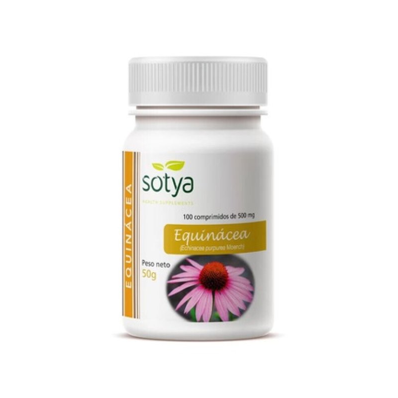Echinacea Coneflower Sotya Extract Dietary Supplement 100 Capsules