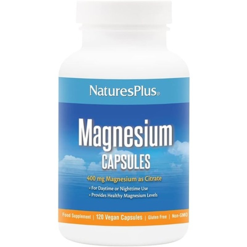 NaturesPlus Kalmassure Magnesium 400mg Vegan Capsules Natural Stress Relief Supplement