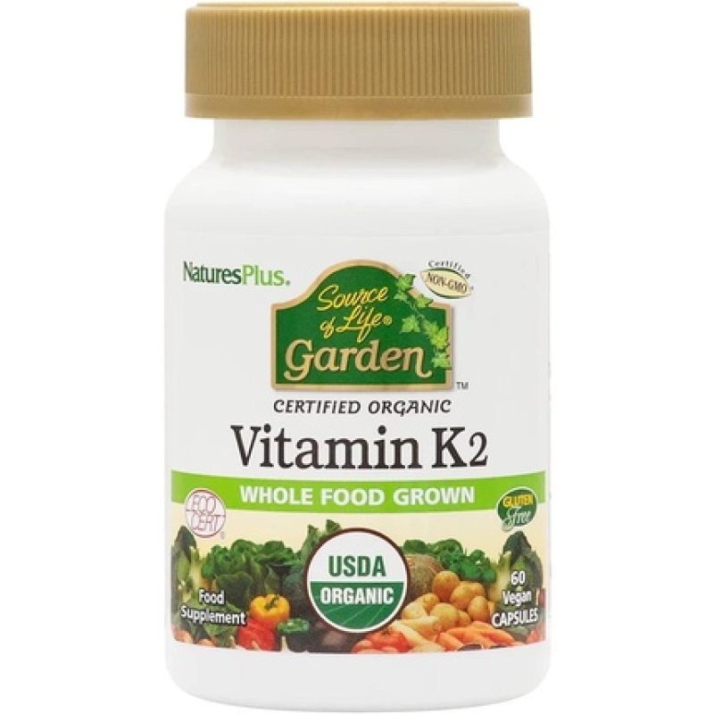 NaturesPlus Source of Life Garden Organic Vitamin K2 120mcg 60 Capsules