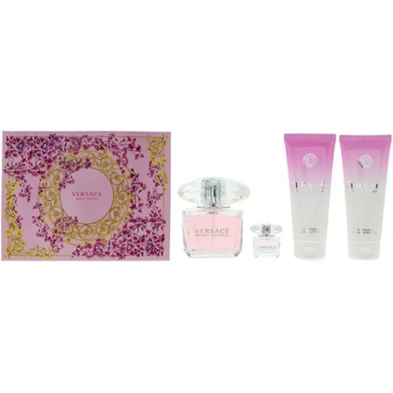 Versace Bright Crystal Gift Set 90ml EDT, 100ml Body Lotion, 100ml Shower Gel, 5ml EDT