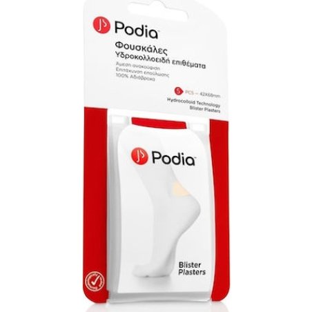 Podia Hydrocolloid Blister Plasters - 42 X 68 Mm, Pack Of 5