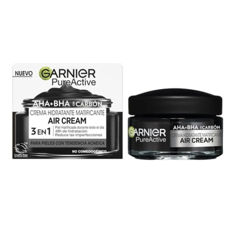 Garnier Pure Active Mattifying Moisturizer with AHA BHA Niacinamide and Charcoal for Acne-Prone Skin 50ml