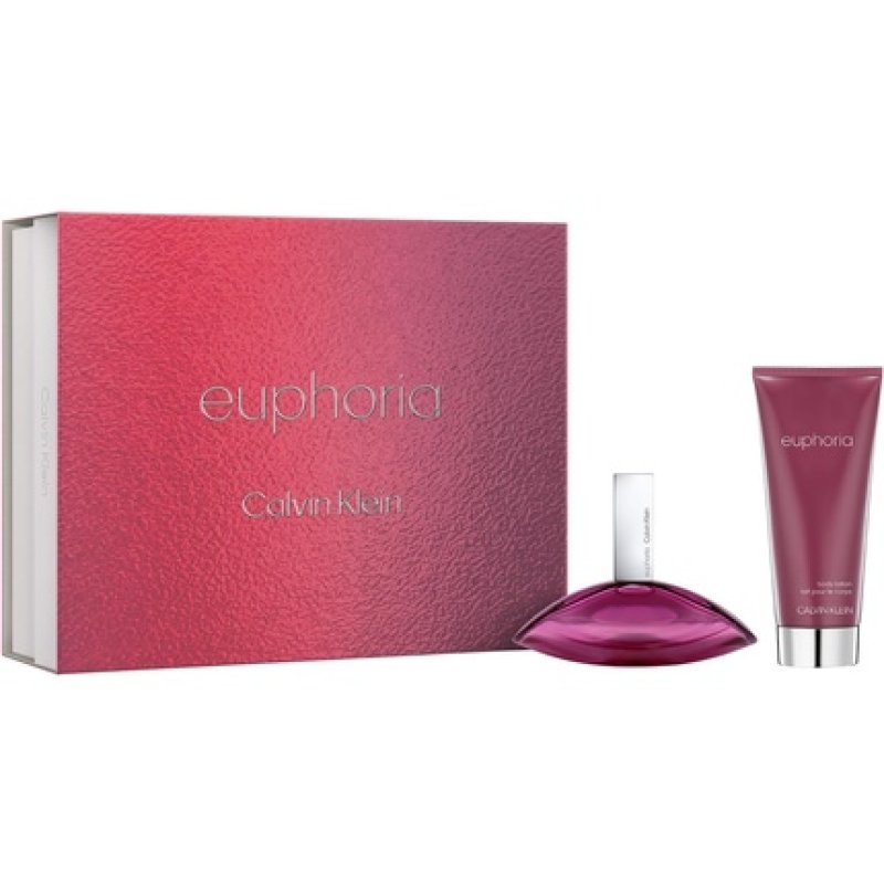 Calvin Klein Women's Euphoria Gift Set 50ml Eau de Parfum 100ml Body Lotion - Pack of 2